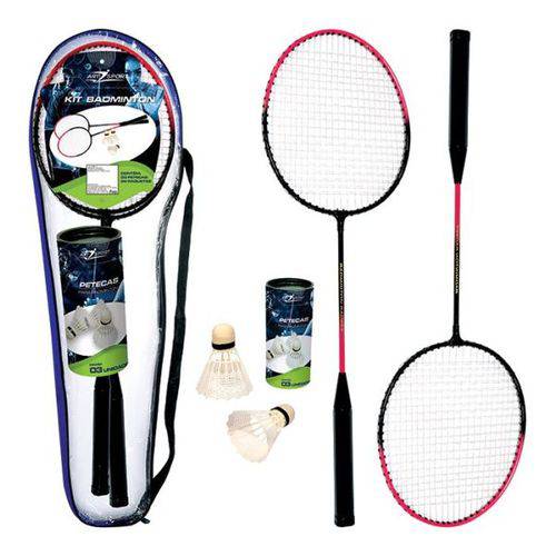 Kit Badminton 2 Raquetes 3 Petecas Art Brin