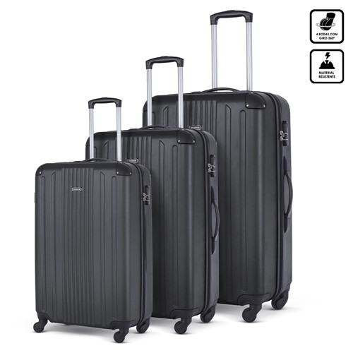 Kit Baggage Windsor - P, M e G PRETO/U