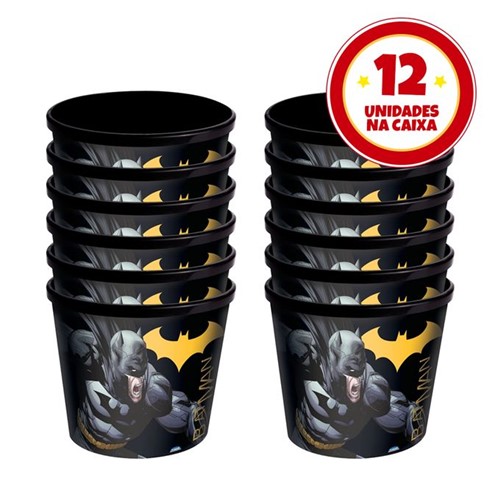 Kit Balde Pipoca Batman com 12 Unidades - Plasútil - PLASÚTIL
