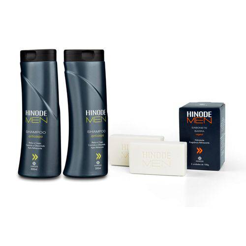 Kit Banho de Homem Prático e Moderno 2 Shampoos Anti Caspa + 2 Sabonetes Hidratantes