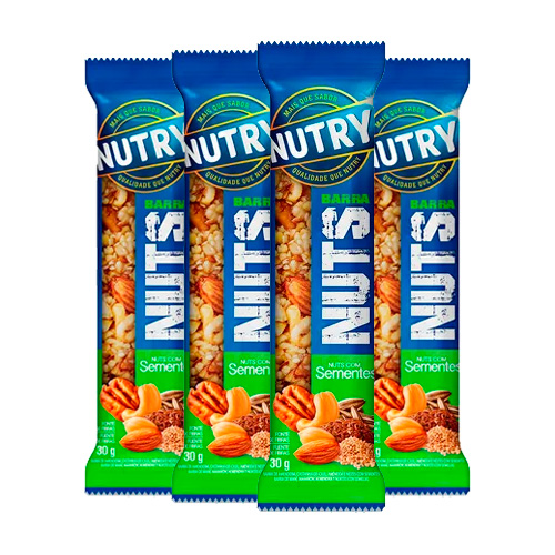 Kit Barra de Cereais Nutry Nuts Sementes 30g 4 Unidades