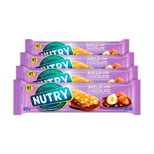 Kit Barra de Cereal Nutry Avelã 22g 4 Unidades