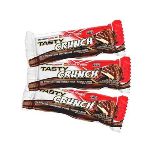 Kit 3 Barras de Proteína Tasty Crunch (51g) - Adaptogen Science - Cookie C/ Chocolate Chip