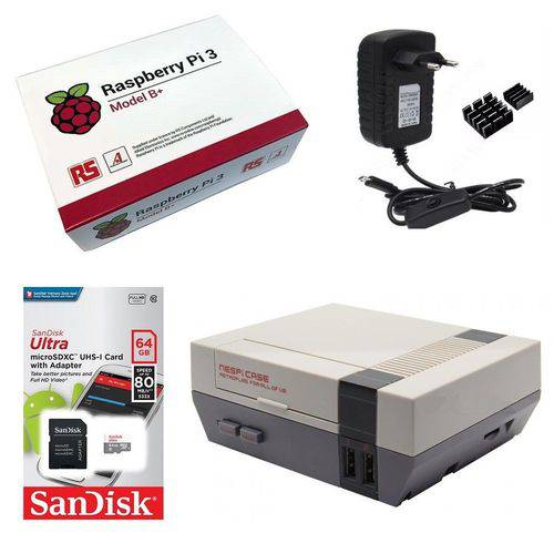 Kit Básico Raspberry Pi 3 B+ Plus-64gb Case Retroflag Nespi