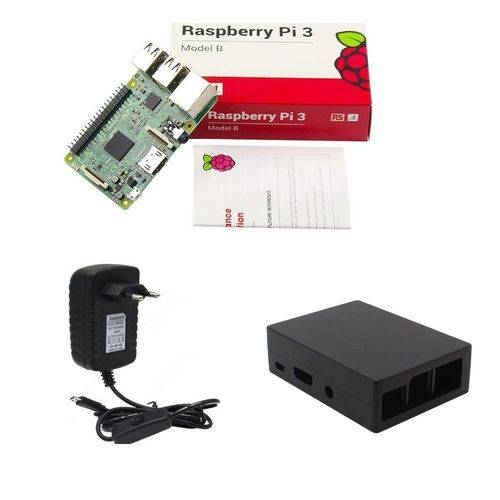 Kit Básico Raspberry Pi 3 - Case Alumínio