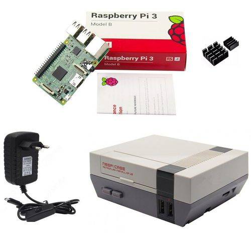 Kit Básico Raspberry Pi 3 - Case Retroflag Nespi