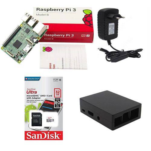 Kit Básico Raspberry Pi 3 - 32gb Case Alumínio