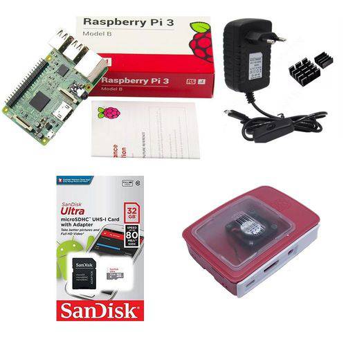Kit Básico Raspberry Pi 3 - 32gb Case Official Cooler