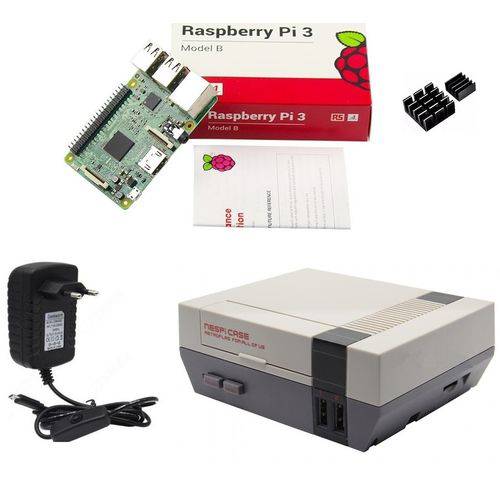 Kit Básico Raspberry Pi 3 Pi3 - Case Retroflag Nespi