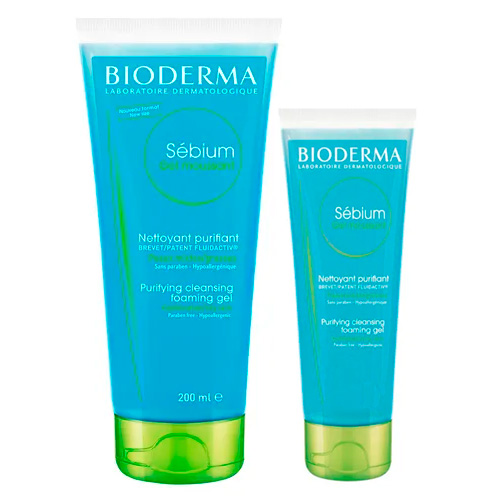 Kit Bioderma Sebium Moussant Gel de Limpeza Facial 200ml + Gel Nettoyant Purifiant 45ml