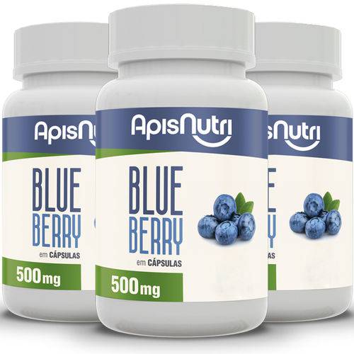 Kit 3 Blueberry Apisnutri 120 Cápsulas