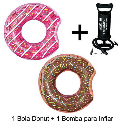 Kit Boia Donut Circular 1,07m + Bomba Manual Bestway