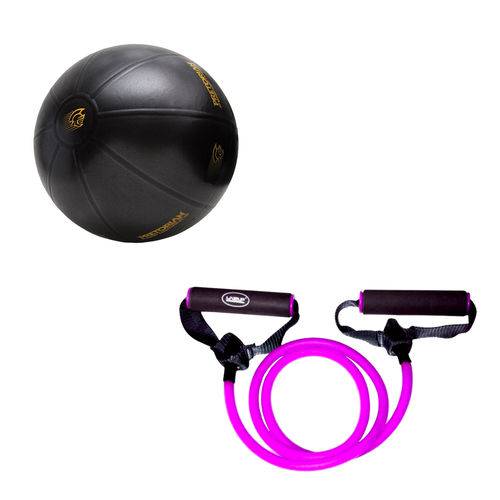 Kit Bola de Exercícios Fit Ball Training 55cm Pretorian + Elástico Extensor Tensão Leve Ls3201-l