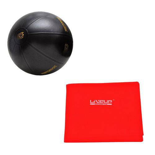 Kit Bola de Exercícios Fit Ball Training 55cm Pretorian + Faixa Elástica Tensão Leve Ls3204l