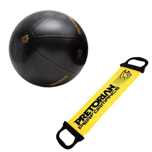 Kit Bola de Exercícios Fit Ball Training 55cm Pretorian + Faixa Elástica Tensão Leve Pretorian