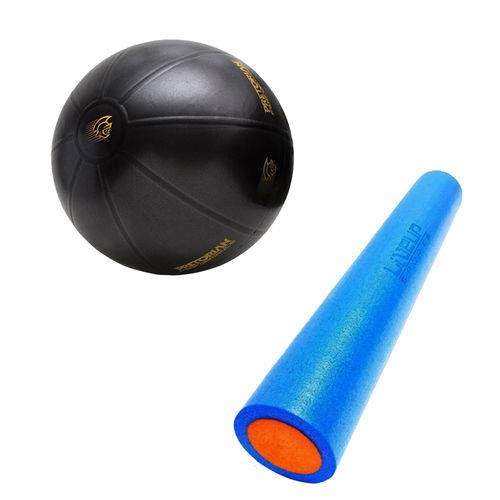 Kit Bola de Exercícios Fit Ball Training 55cm Pretorian + Rolo de Pilates 90x15cm Liveup Ls3764a