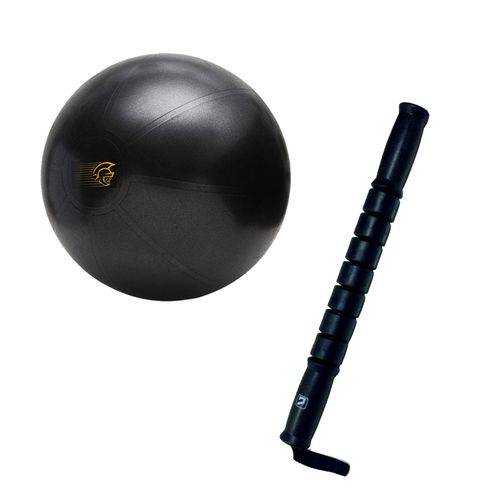 Kit Bola de Exercícios Fit Ball Training 65cm Pretorian + Bastão de Massagem Miofascial Ls50566