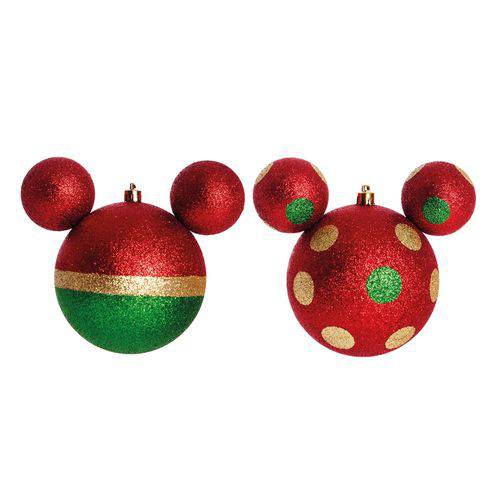 Kit Bola de Natal Disney P/pendurar Árvore Natal 10cm 2pçs