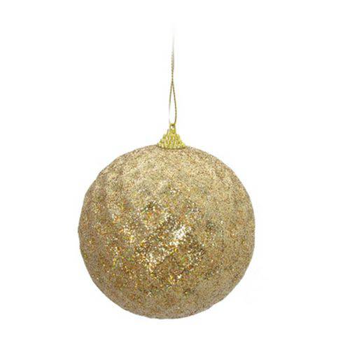 Kit Bola de Natal P/pendurar na Árvore 8cm 6pçs Dourado