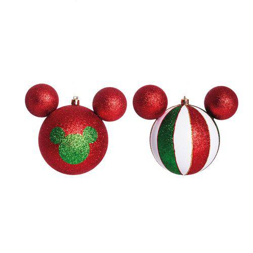 Kit Bola Natal Disney P/pendurar Árvore de Natal 2pçs 10cm