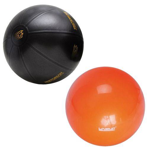 Kit Bola para Yoga Pilates 25 Cm Overball Liveup Ls3225 + Bola Fit Ball Training 55cm Pretorian