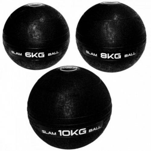 Kit Bola Slam Ball com 6 Kg + 8 Kg + 10 Kg Preta Liveup