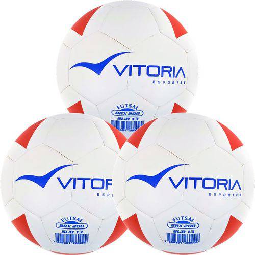 Kit 3 Bolas Futsal Vitoria Brx Max 200 Sub 13 (11 a 13 Anos)