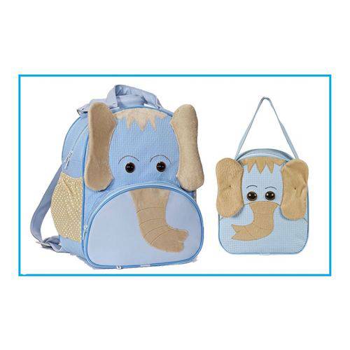 Kit Bolsa Maternidade para Bebê Elefante Azul para Menino