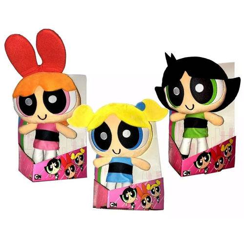 Kit Bonecas de Pelúcia Meninas Super Poderosas Superpoderosas Cartoon Network Sunny Brinquedos: Florzinha + Lindinha + Docinho