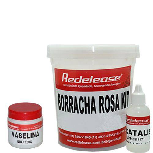 Kit: Borracha de Silicone Rosa C/ Catalisador + Vaselina