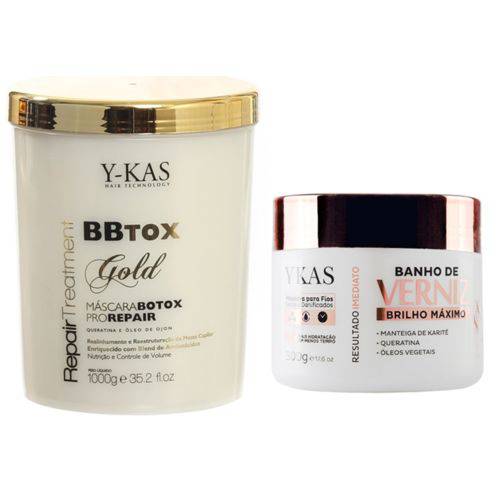 Kit Botox Capilar 1 Kg e Máscara Banho de Verniz 500g Ykas