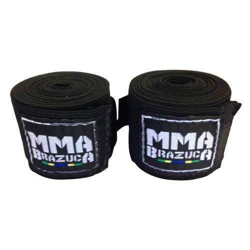Kit Boxe Muay Thai Moster Figther Caneleira Ultra Preto/Branco