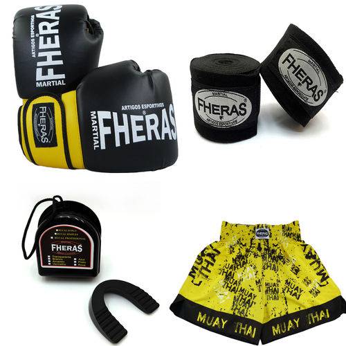 Kit Boxe Muay Thai + Shorts Fheras