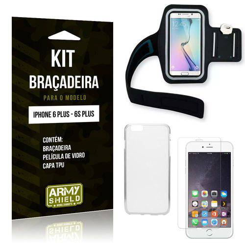 Kit Braçadeira Apple IPhone 6 Plus/6S Plus Braçadeira + Capa + Película de Vidro - Armyshield