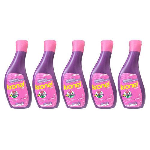 Kit C/ 5 Kronel Teen Pink Infantil Sabonete Líquido Íntimo 250ml