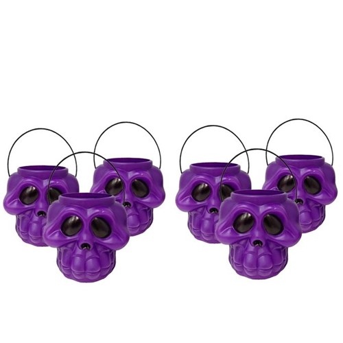 Kit Cabeça Esqueleto Kids Roxa com 6 Peças - Halloween - BRASILFLEX