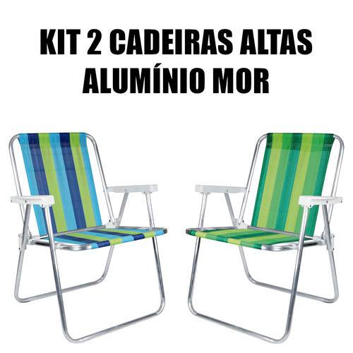 Kit 2 Cadeira Alta Alumínio Mor