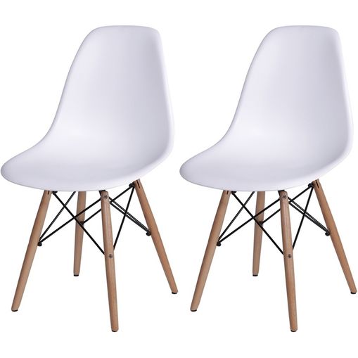 Kit 2 Cadeira Eames Wood Branca PP OR Design 1102B