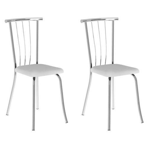 Kit 2 Cadeiras 154 Cromado/branco - Carraro