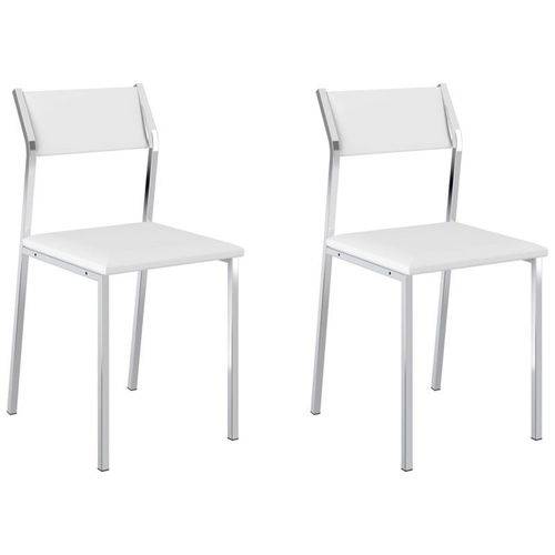 Kit 2 Cadeiras 1709 Cromado/branco - Carraro