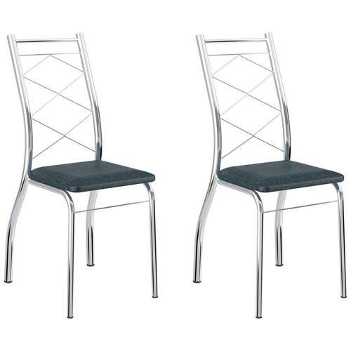 Kit 2 Cadeiras 1710 Cromado/jeans - Carraro