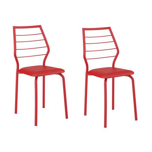 Kit 2 Cadeiras 1716 Vermelho - Carraro Móveis