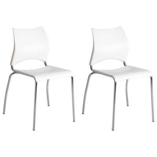Kit 2 Cadeiras 357 Cromado/branco - Carraro