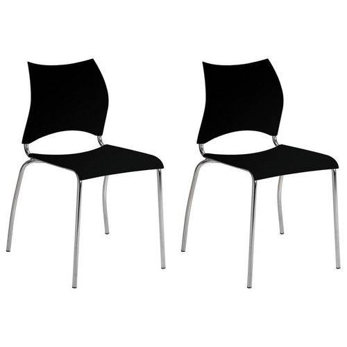 Kit 2 Cadeiras 357 Cromado/preto - Carraro
