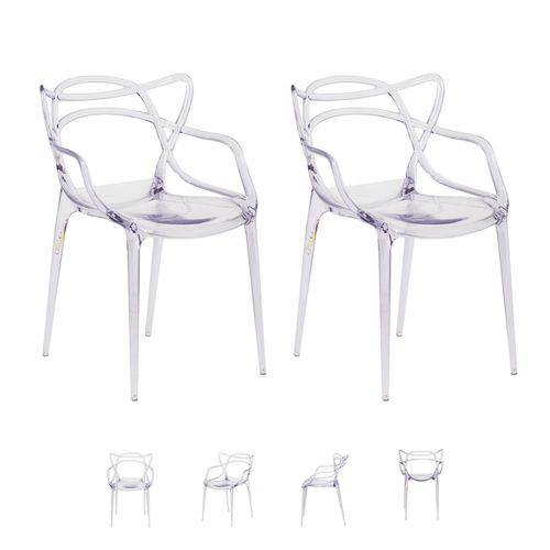 Kit 2 Cadeiras Allegra Design Inmetro Transparente - (transparente)