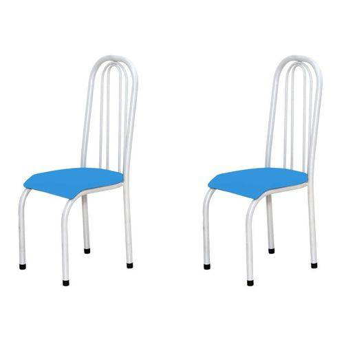 Kit 2 Cadeiras Altas 0.123 Anatômica Branco/azul - Marcheli