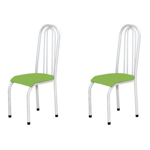 Kit 2 Cadeiras Altas 0.123 Anatômica Branco/verde - Marcheli