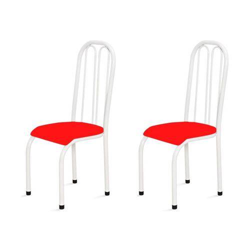 Kit 2 Cadeiras Altas 0.112 Anatômica Branco/vermelho - Marcheli