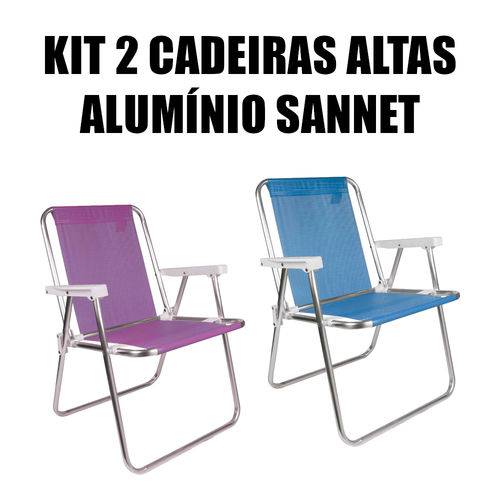 Kit 2 Cadeiras Altas de Alumínio Sannet