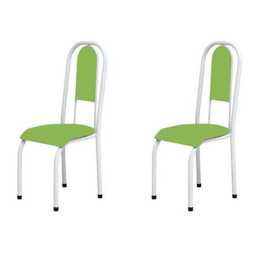 Kit 2 Cadeiras Anatômicas 0.122 Estofada Branco/verde - Marcheli